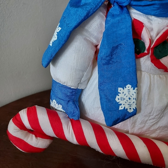 International Silver Co 1993 Poly Nylon Pluff Snowman Clown Face Stuffed Figure - Picture 4 of 10